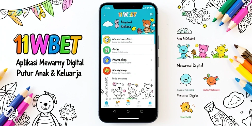 Antarmuka ramah anak 11WBET saat mewarnai digital.
