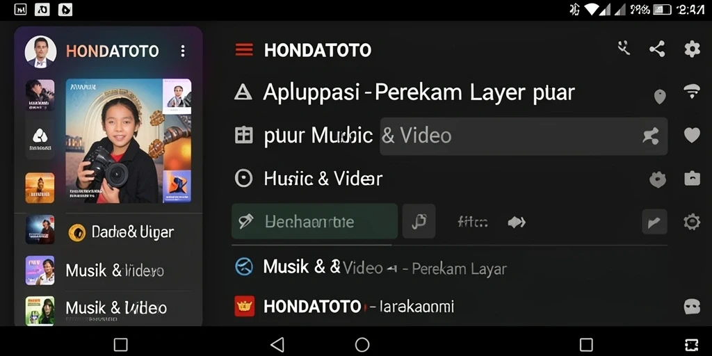 Tampilan antarmuka HONDATOTO saat merekam layar.