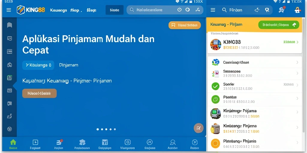 Tampilan antarmuka aplikasi KING88 yang user-friendly untuk pinjaman.