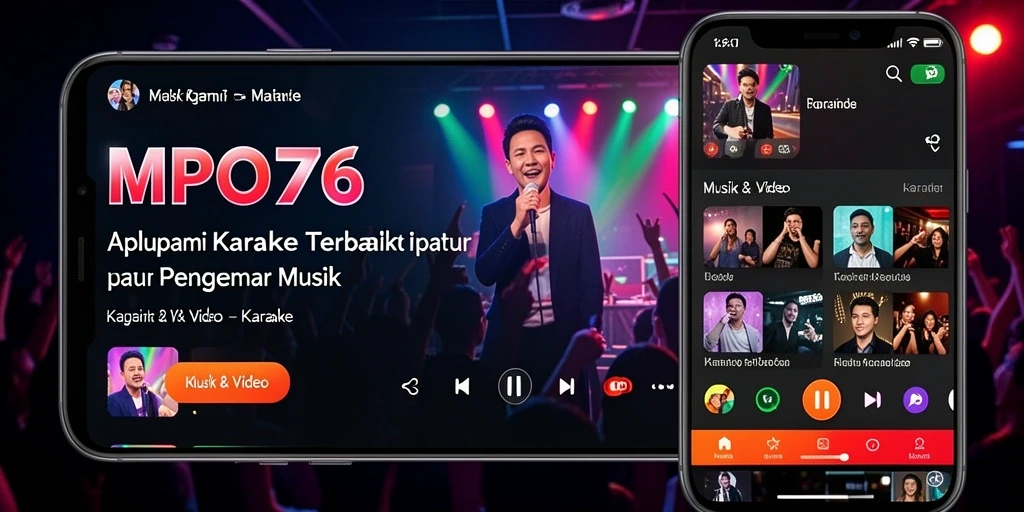 Tampilan antarmuka MPO76 dengan berbagai pilihan lagu Karaoke.