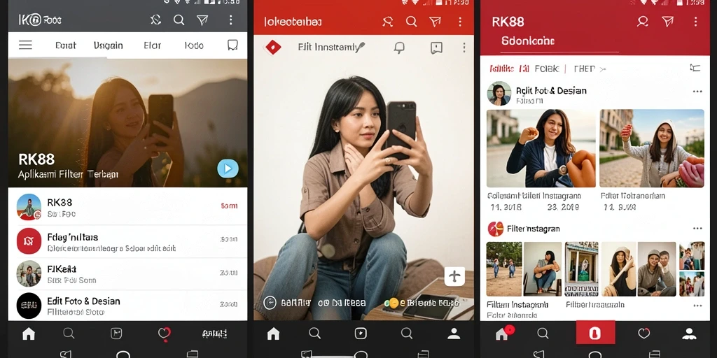 Antarmuka RK88 yang intuitif dengan koleksi filter Instagram yang menawan.