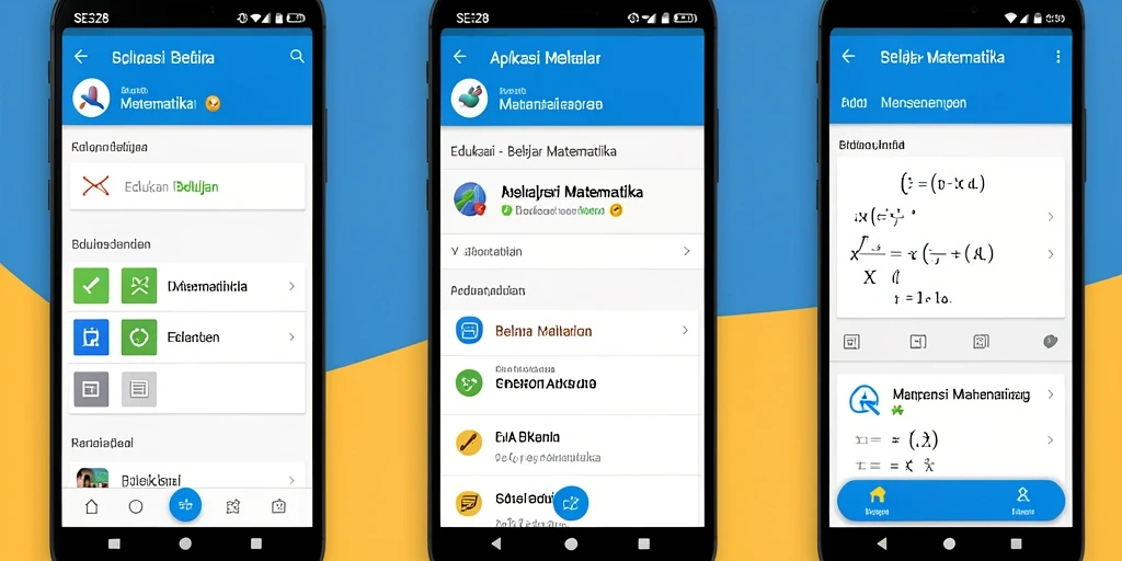 Screenshot utama aplikasi SE328 menampilkan antarmuka belajar matematika yang interaktif.