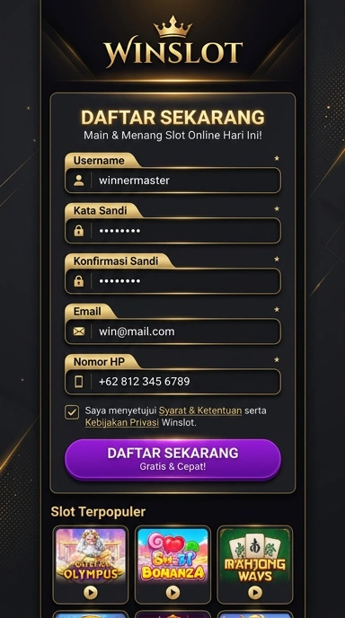 Panduan Lengkap Registrasi Akun winslot di Android