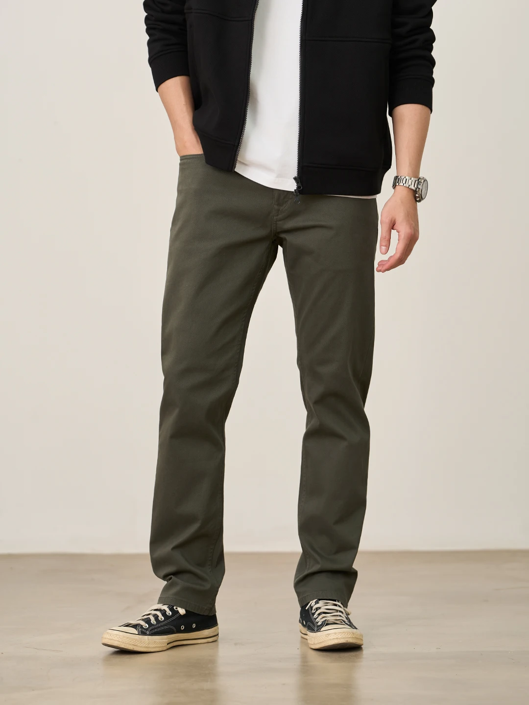 SIMWOOD 2025 Autumn Winter New Regular Straight Pants Men 320gsm Fabric Smart Casual Chinos Trousers - Image 2