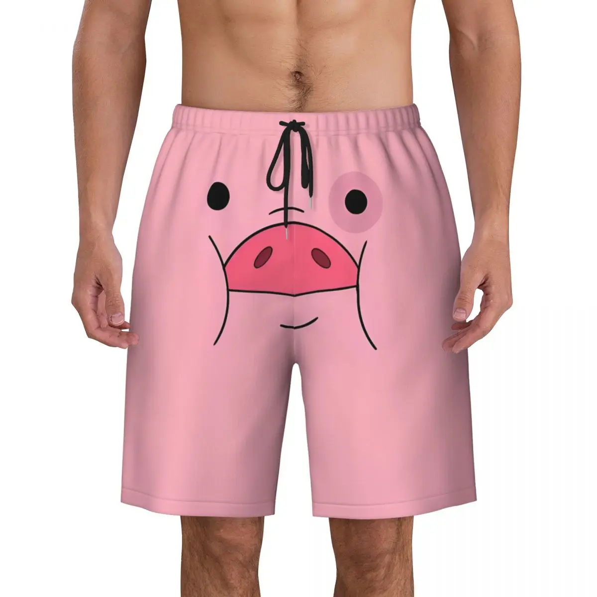 Cute Pig Face Gravity Falls Waddles Swim Board Pants Women Trunks Beach Print Short Pants Ice Summer Men Shorts - Image 2