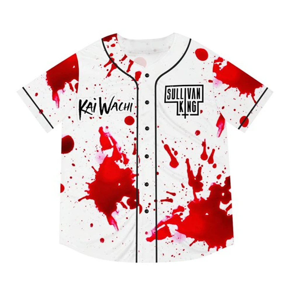 Excision Sullivan King Kai Wachi Merch Baseball Jersey Shirt V-Neck Short Sleeve Button-up Tops Women Men Hip Hop Streetwear - Image 2