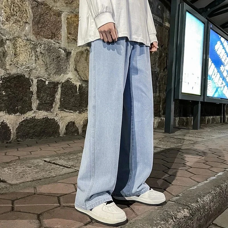 Men's Vintage Baggy Denim Trousers 2025 New Streetwear Wide Leg Loose Denim Pants Fashion Distressed Straight Pants - Image 2
