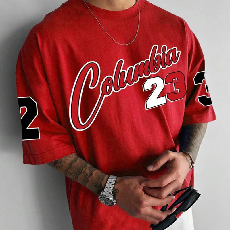 American Jersey Baseball Print Pattern Men's Top Widened Oversized Short Sleeve 23 Pattern Design T-shirt Outdoor Sports Style - Image 4