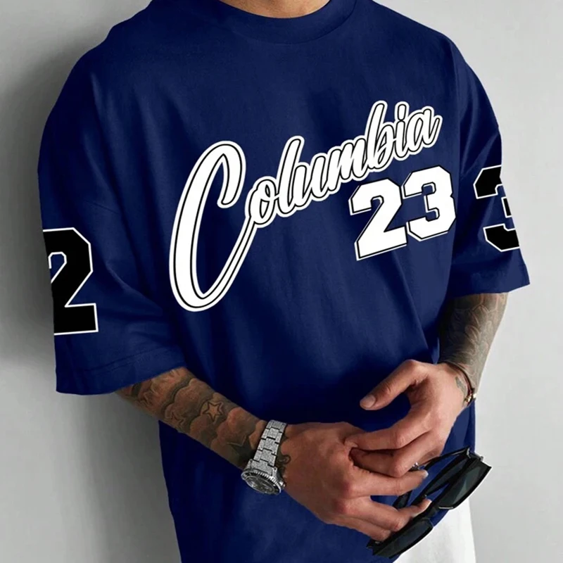 American Jersey Baseball Print Pattern Men's Top Widened Oversized Short Sleeve 23 Pattern Design T-shirt Outdoor Sports Style - Image 2