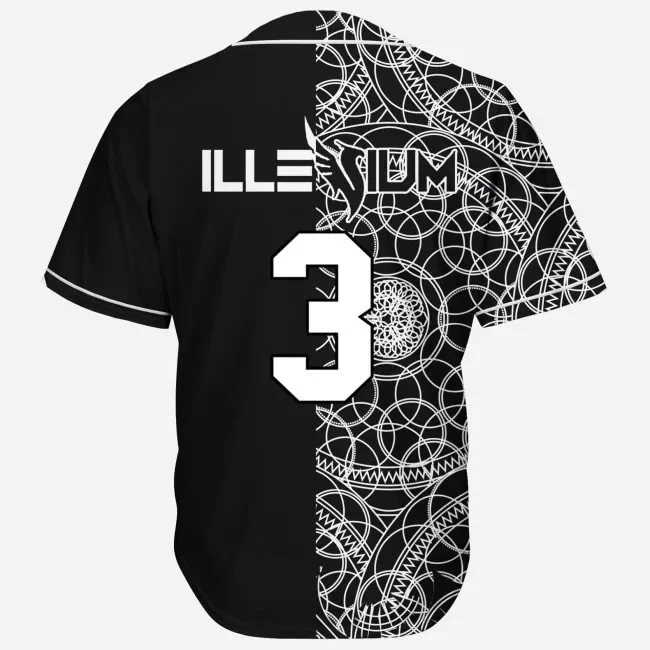 Illenium Jersey Illenium geometric split rave baseball jersey for EDM festivals rave baseball jersey button down shirt men/women - Image 2