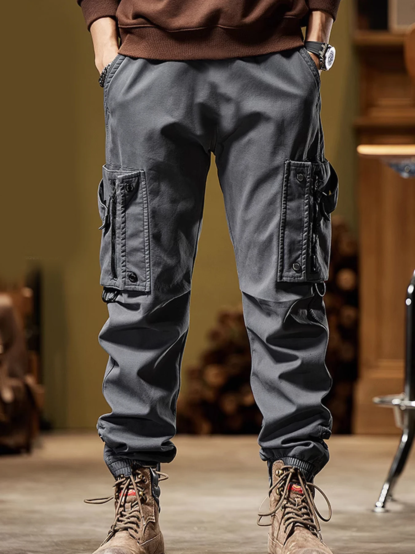 Mens Fashion Joggers Sports Pants Casual Cargo Pants Gym Casual Harem Pants Trousers Mens Long Pants Tactical Quick Dry Pants