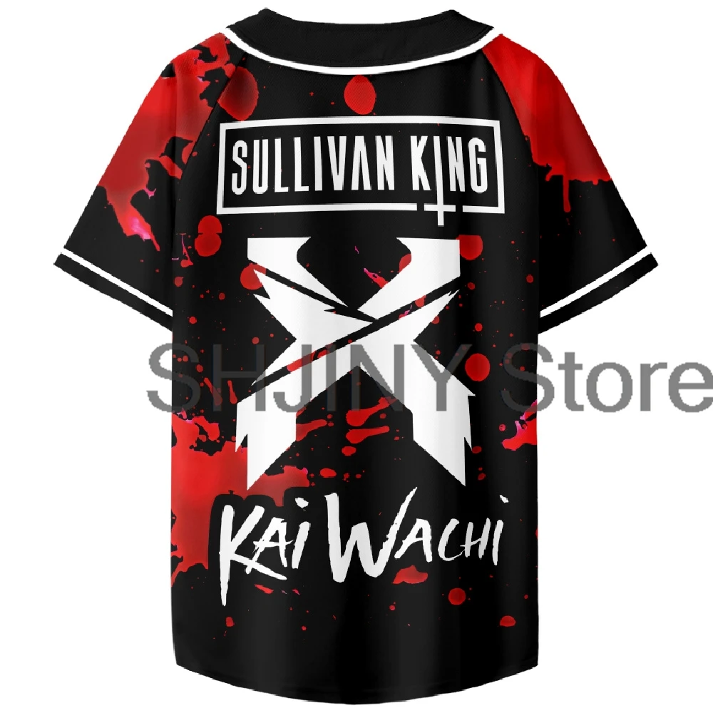Excision Sullivan King Kai Wachi Merch Baseball Jersey Shirt V-Neck Short Sleeve Button-up Tops Women Men Hip Hop Streetwear - Image 6