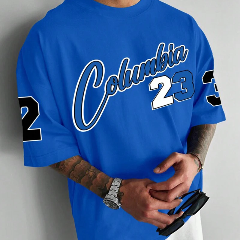 American Jersey Baseball Print Pattern Men's Top Widened Oversized Short Sleeve 23 Pattern Design T-shirt Outdoor Sports Style - Image 3